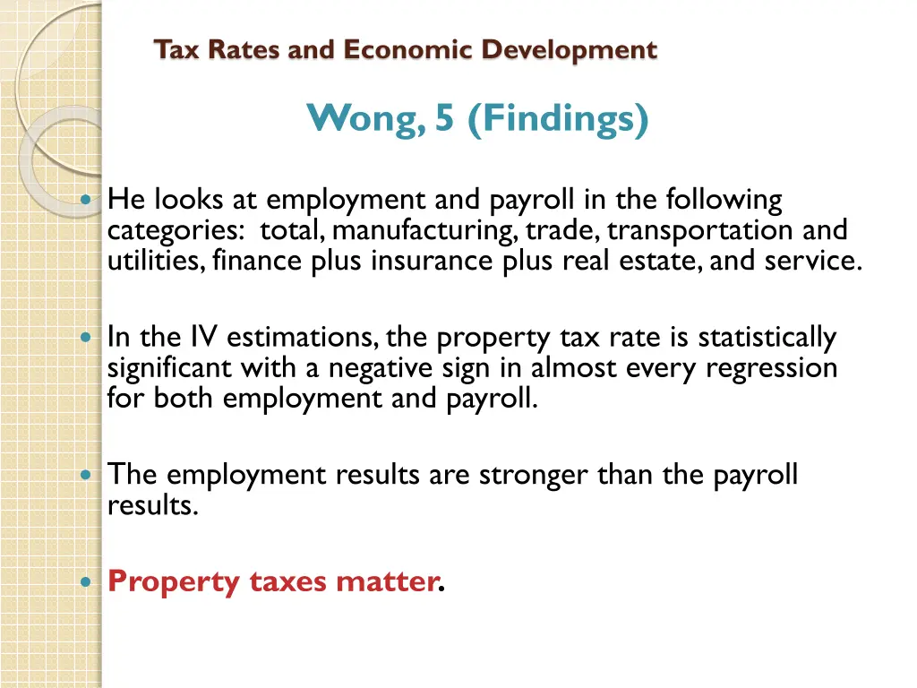 tax rates and economic development 12