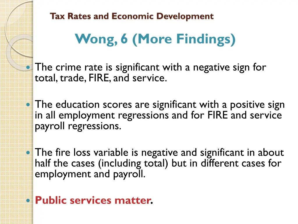 tax rates and economic development 13