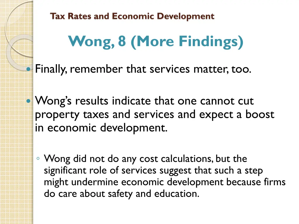 tax rates and economic development 15