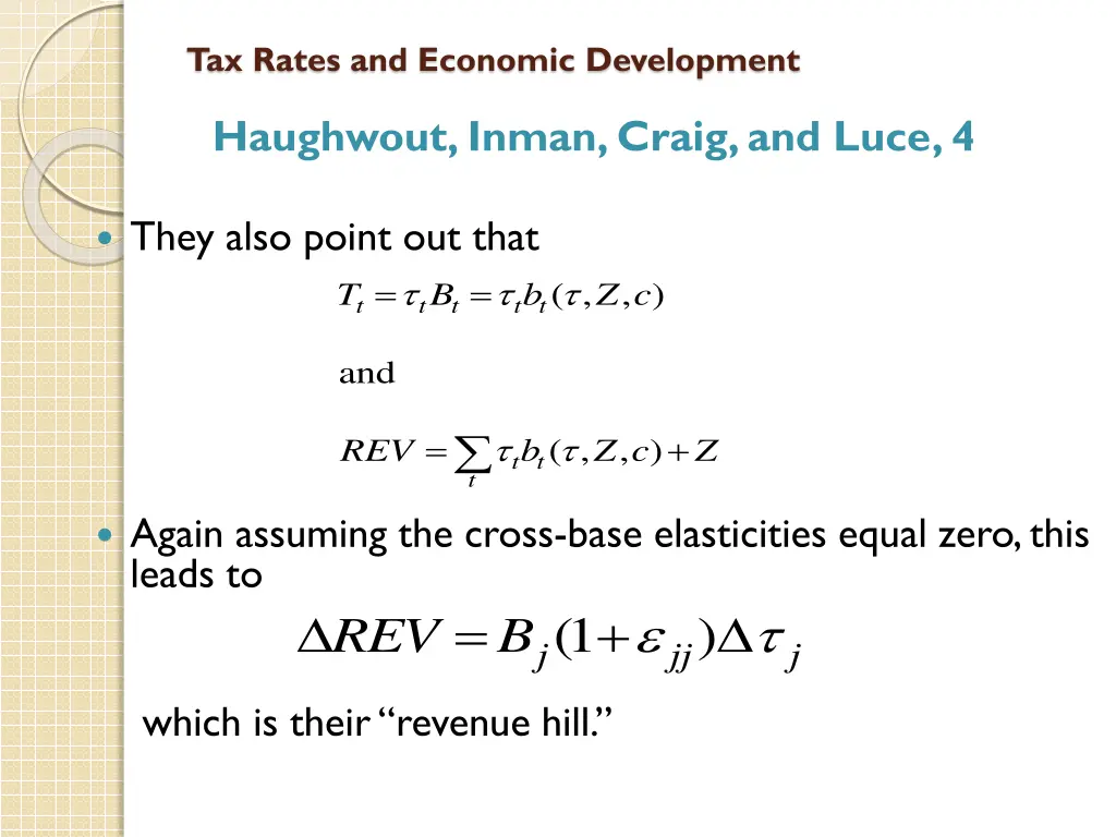 tax rates and economic development 19