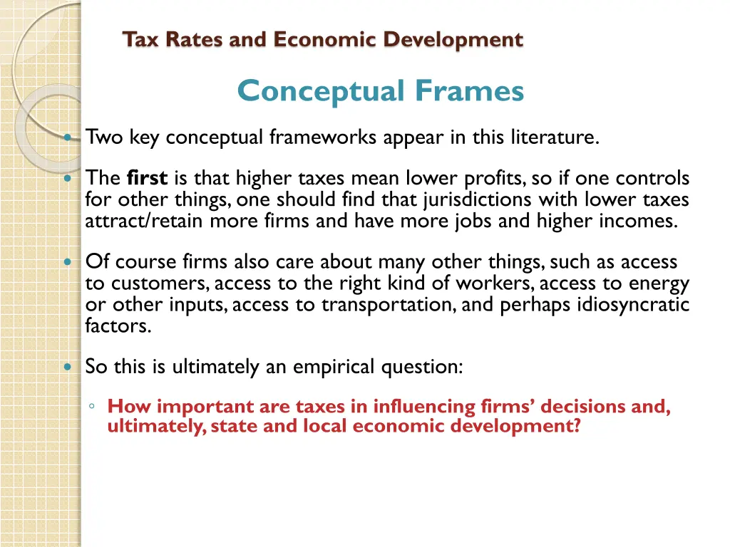 tax rates and economic development 2