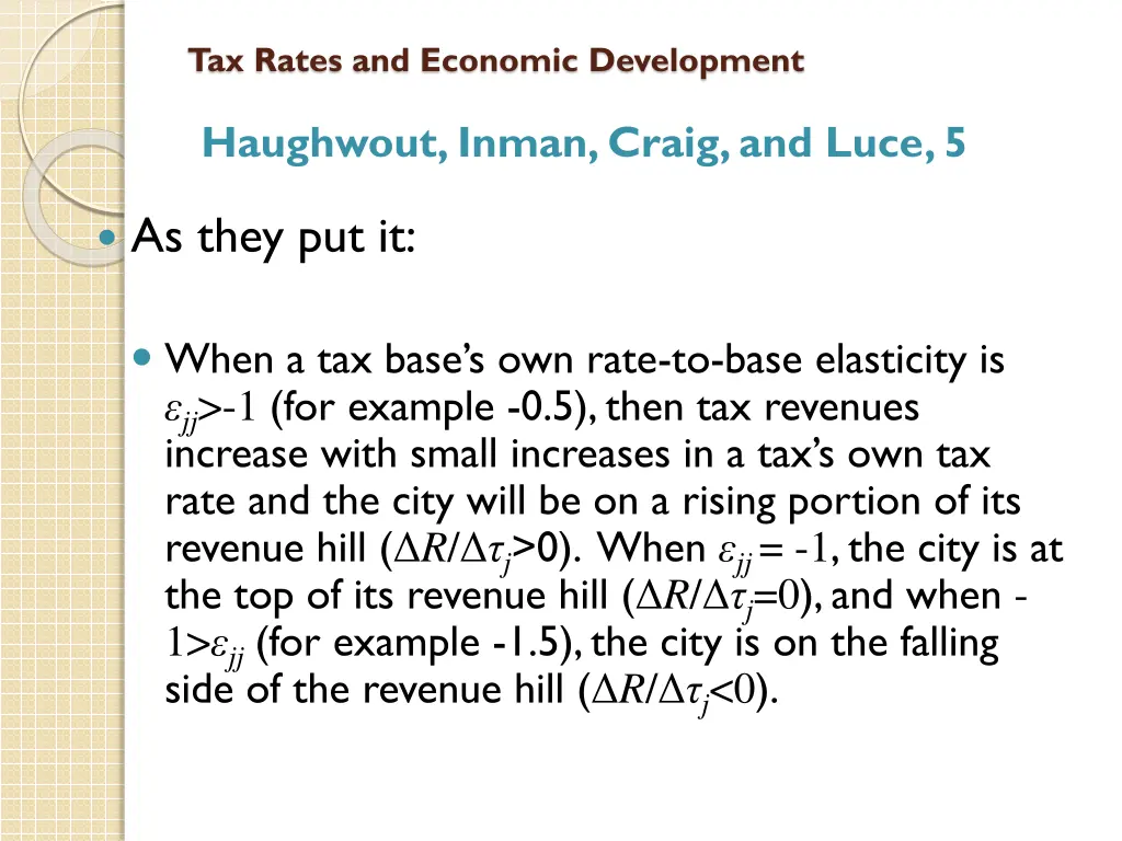 tax rates and economic development 20