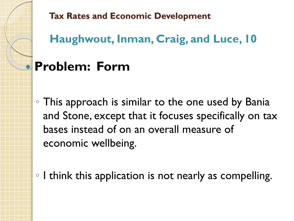 tax rates and economic development 25