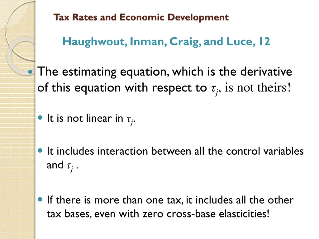 tax rates and economic development 27