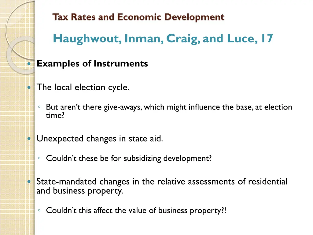 tax rates and economic development 32