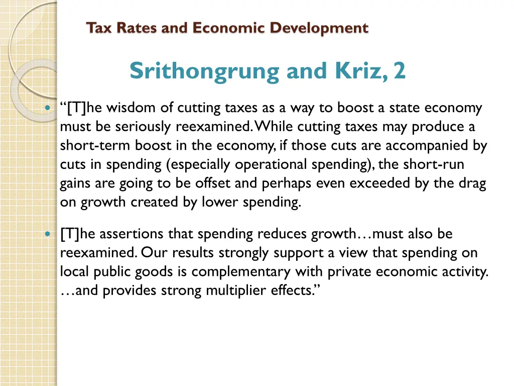 tax rates and economic development 7