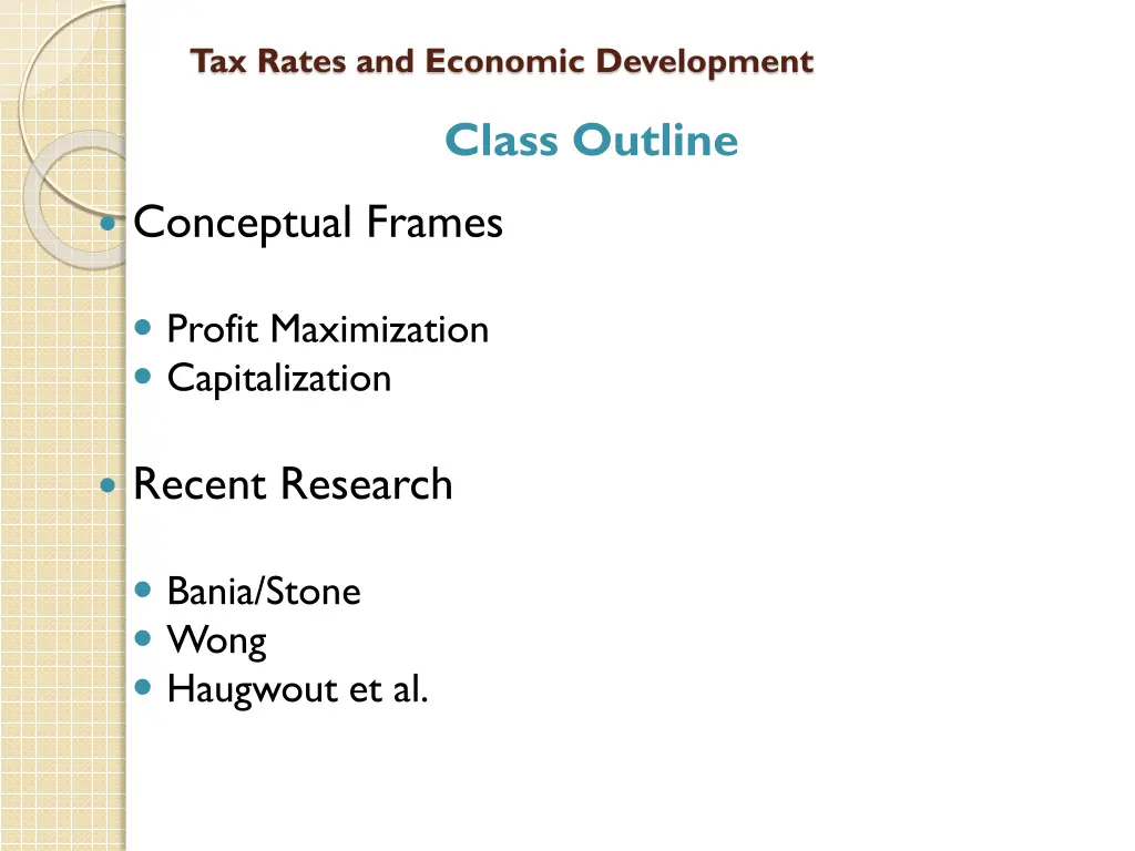 tax rates and economic development