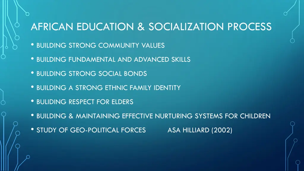 african education socialization process 1