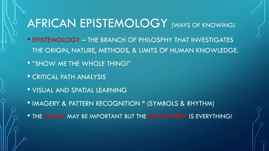 african epistemology ways of knowing epistemology