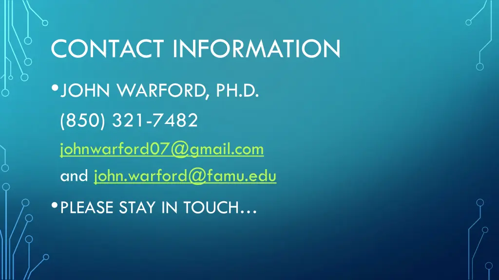 contact information john warford