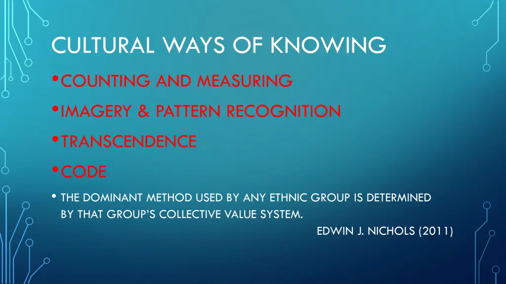 cultural ways of knowing counting and measuring