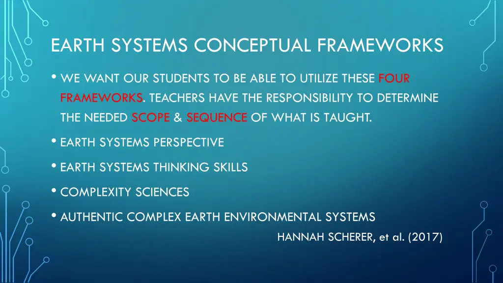 earth systems conceptual frameworks