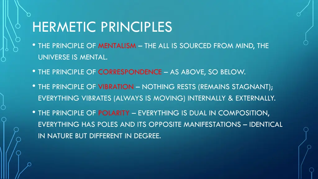 hermetic principles the principle of mentalism