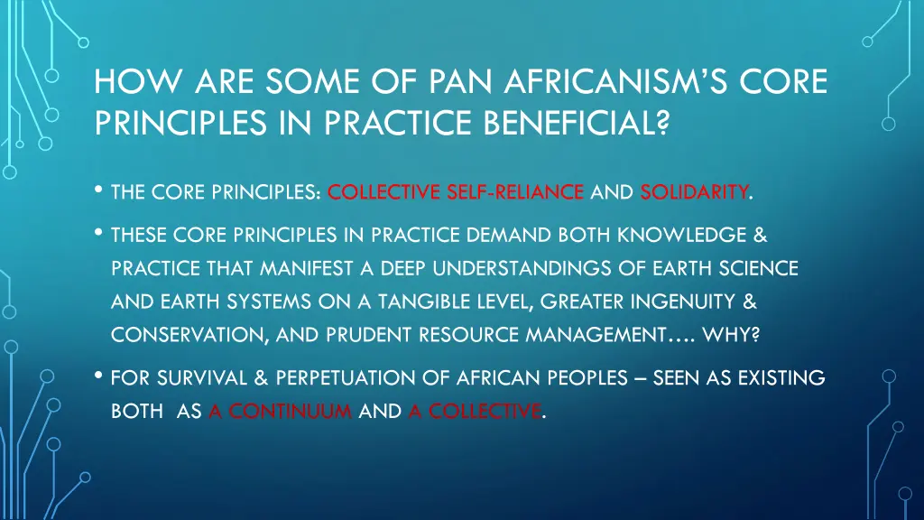 how are some of pan africanism s core principles