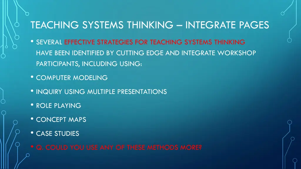 teaching systems thinking integrate pages