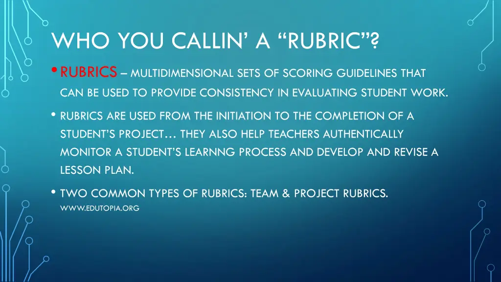 who you callin a rubric rubrics multidimensional