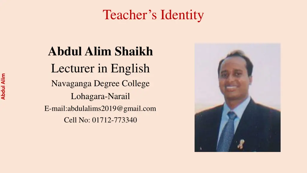 teacher s identity