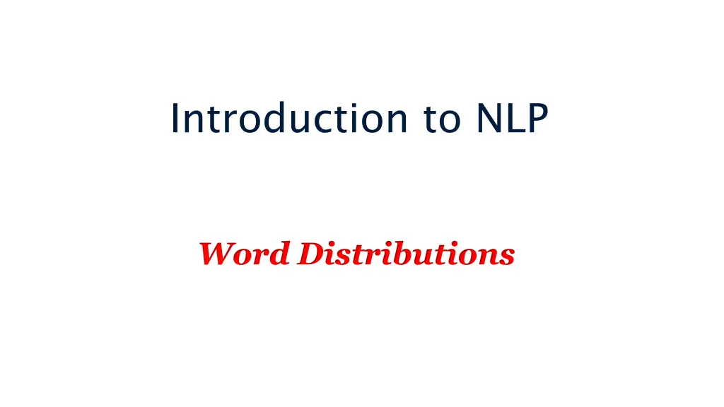 introduction to nlp