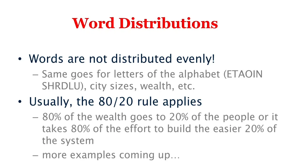 word distributions