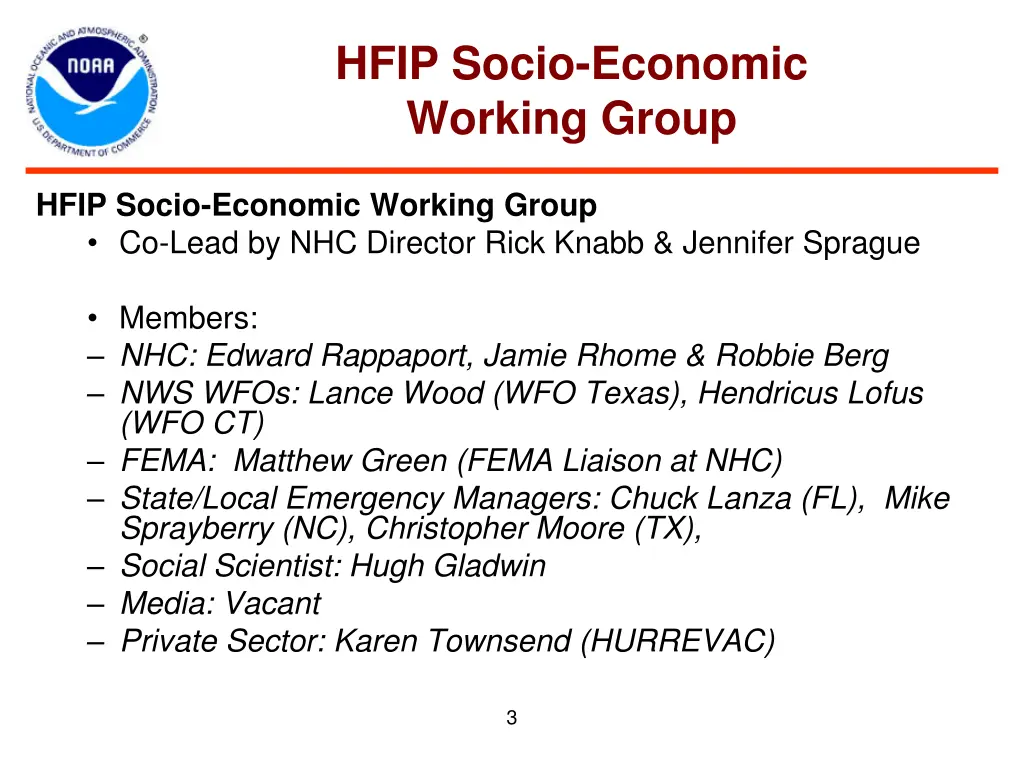 hfip socio economic working group