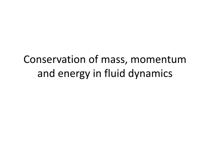 conservation of mass momentum and energy in fluid