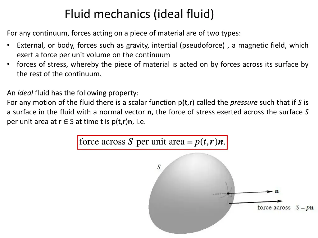 fluid mechanics ideal fluid