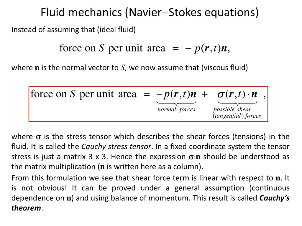 fluid mechanics navier stokes equations 1