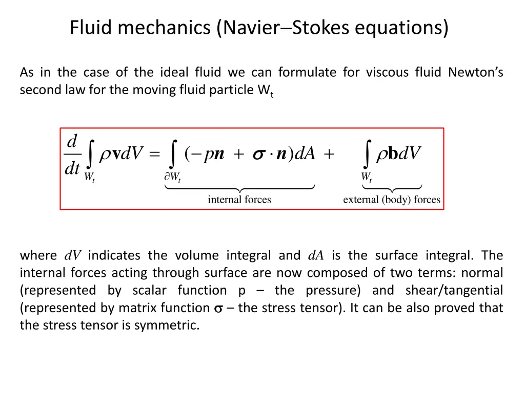 fluid mechanics navier stokes equations 2