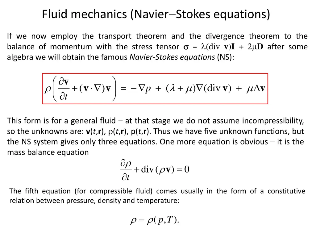 fluid mechanics navier stokes equations 5