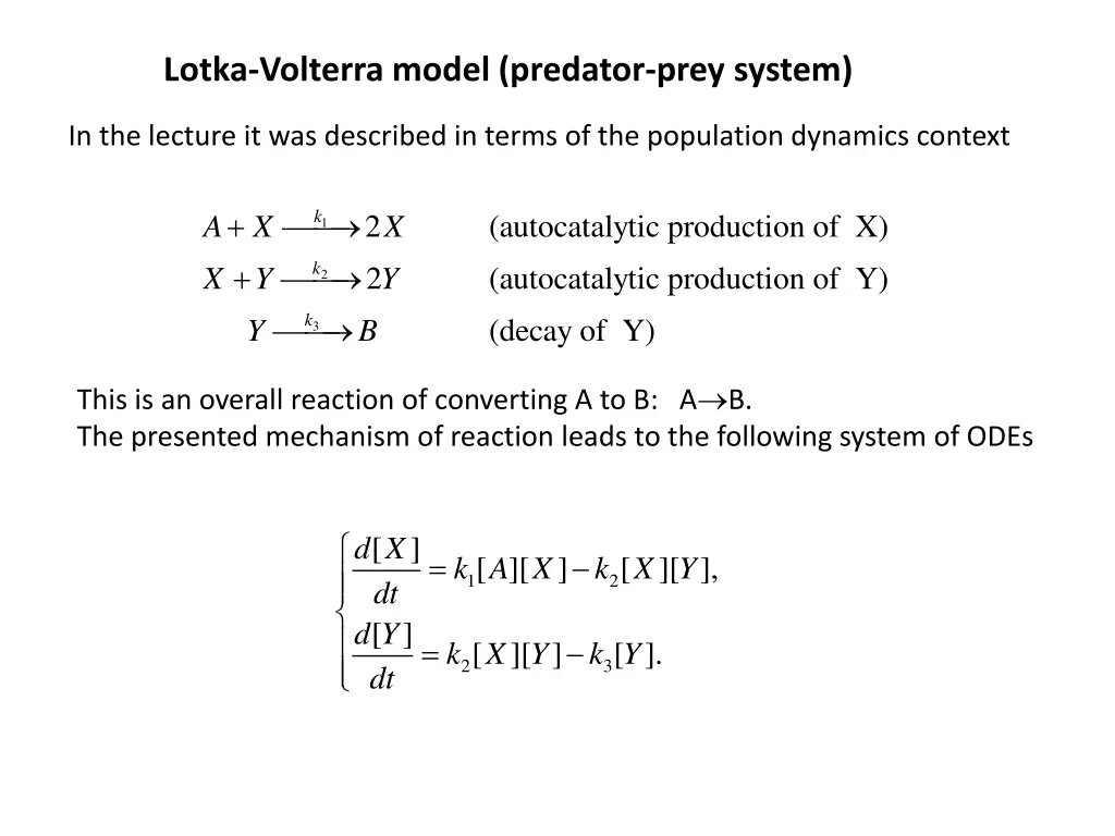 lotka volterra model predator prey system