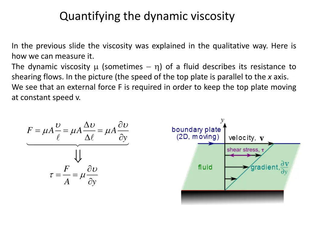 quantifying the dynamic viscosity