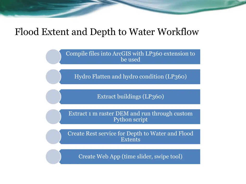 flood extent and depth to water workflow