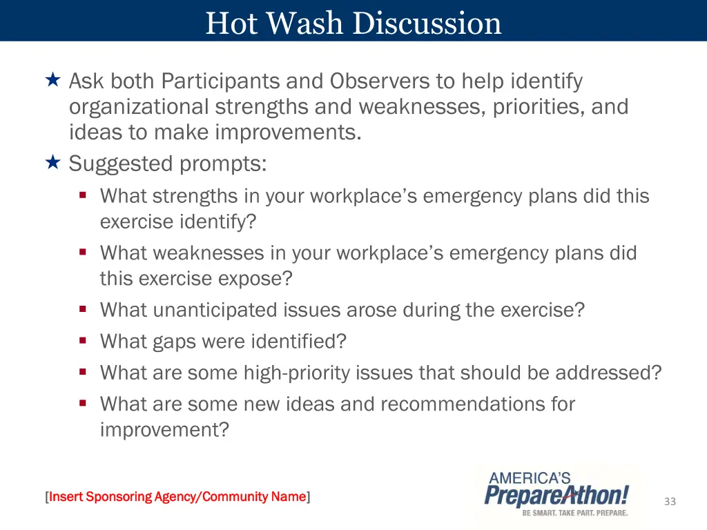 hot wash discussion