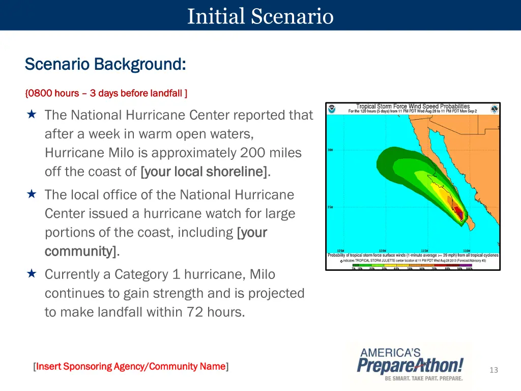 initial scenario