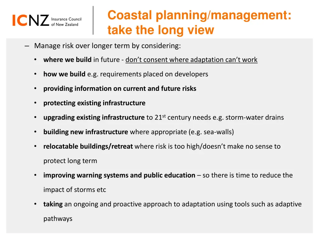 coastal planning management take the long view