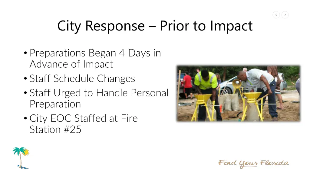 city response prior to impact