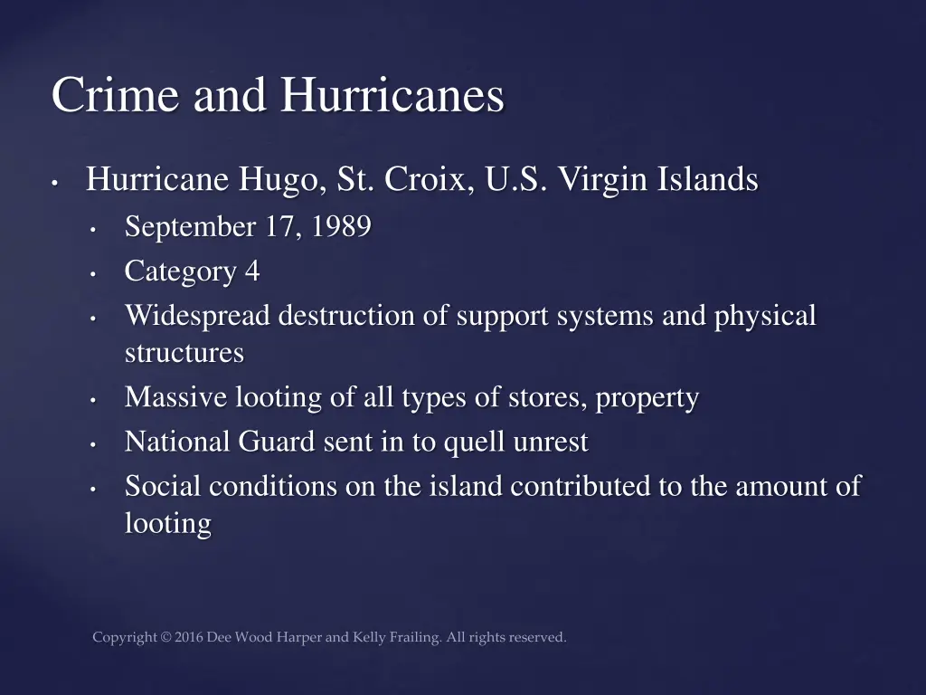 crime and hurricanes