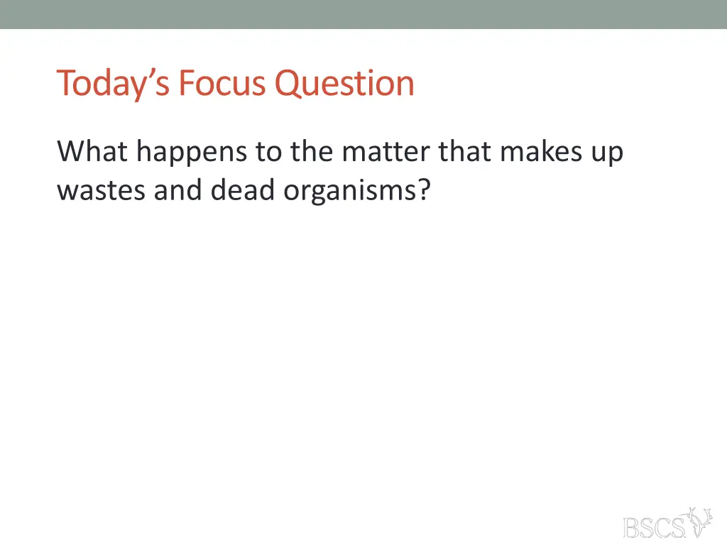 today s focus question