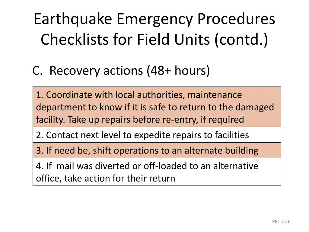 earthquake emergency procedures checklists 8