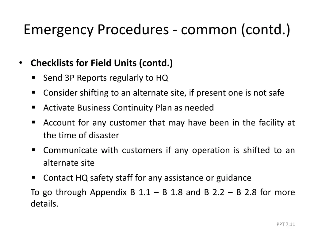 emergency procedures common contd 2