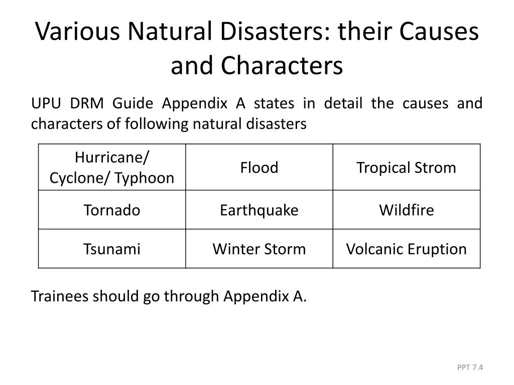 various natural disasters their causes