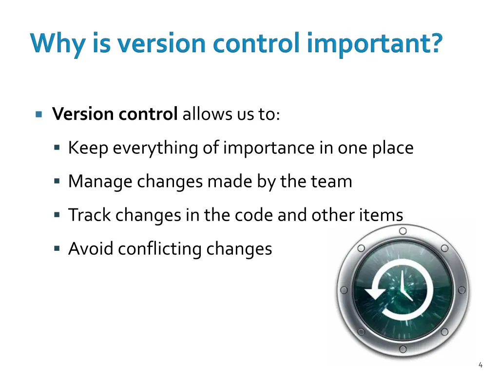 version control allows us to