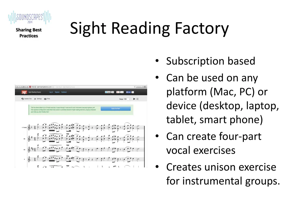 sight reading factory