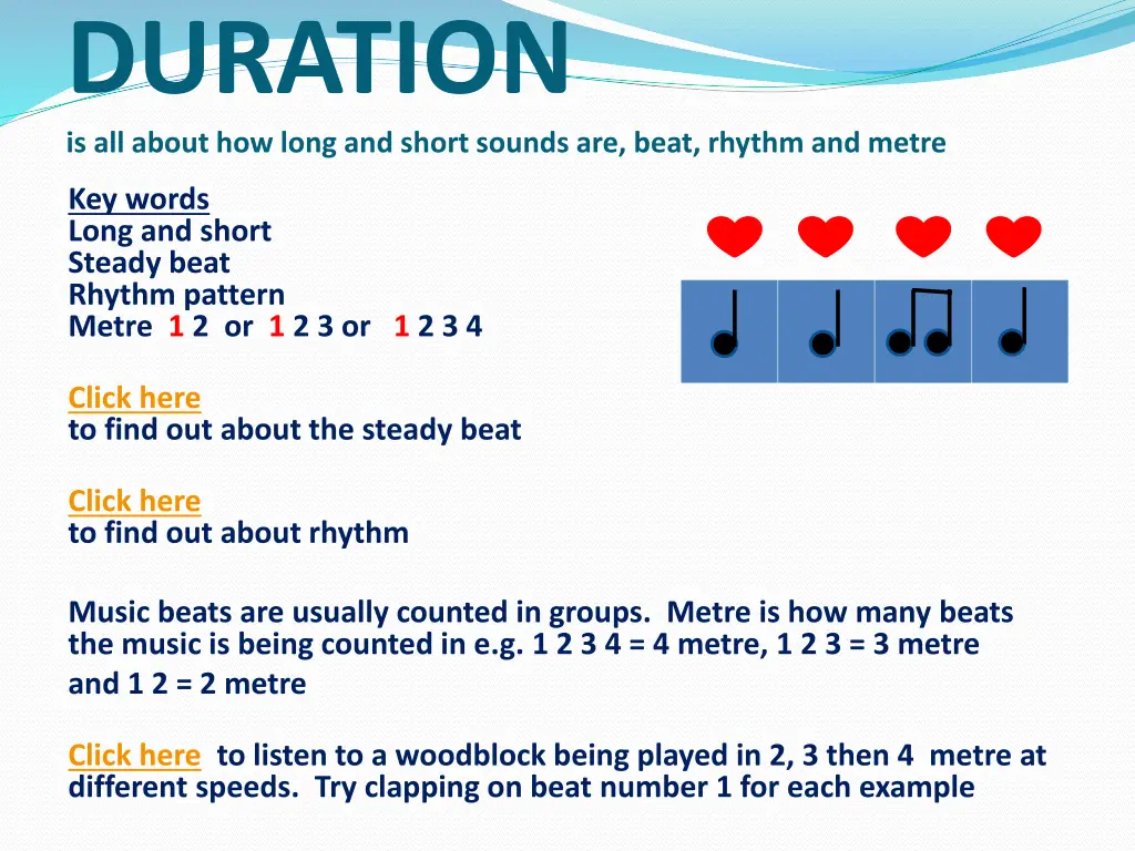 duration is all about how long and short sounds