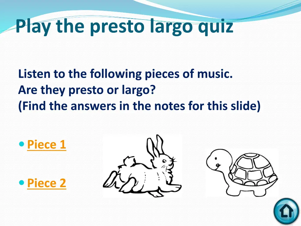 play the presto largo quiz