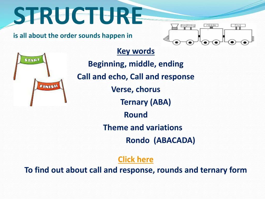 structure is all about the order sounds happen in