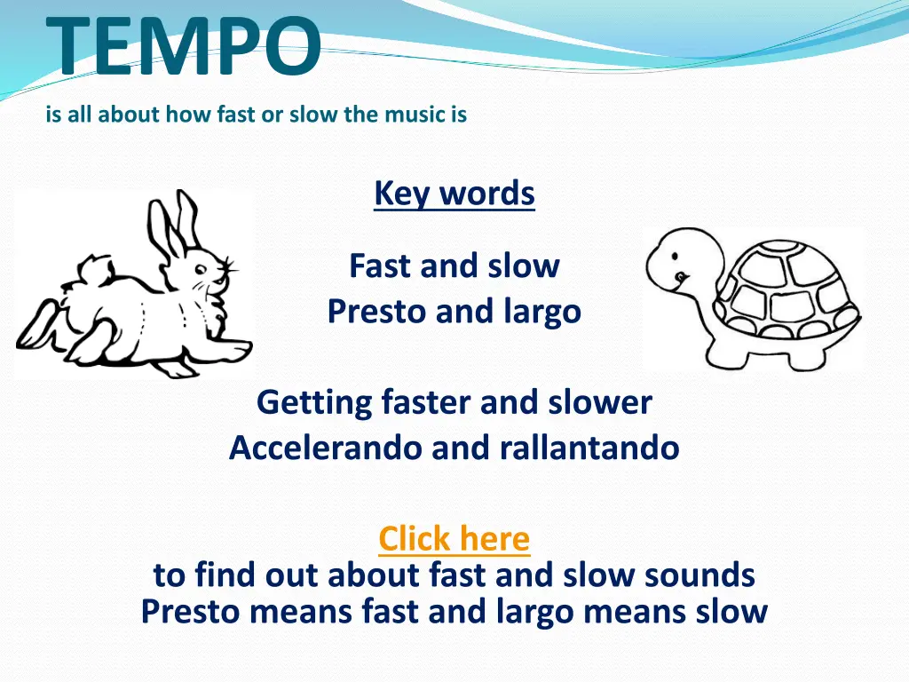 tempo is all about how fast or slow the music is