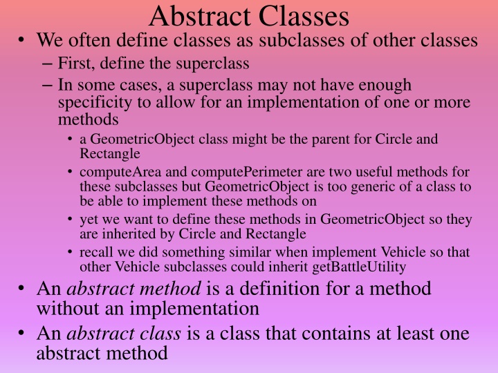 abstract classes