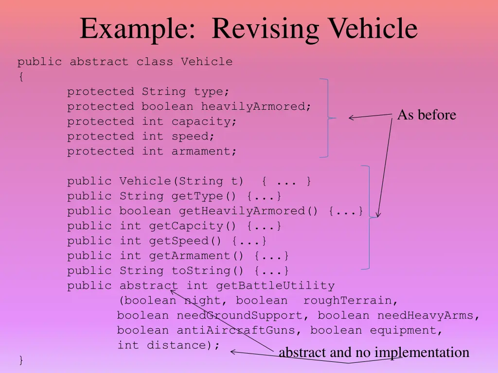 example revising vehicle