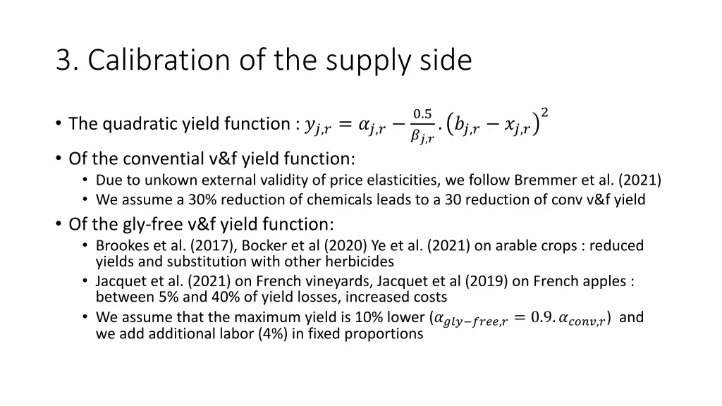 3 calibration of the supply side